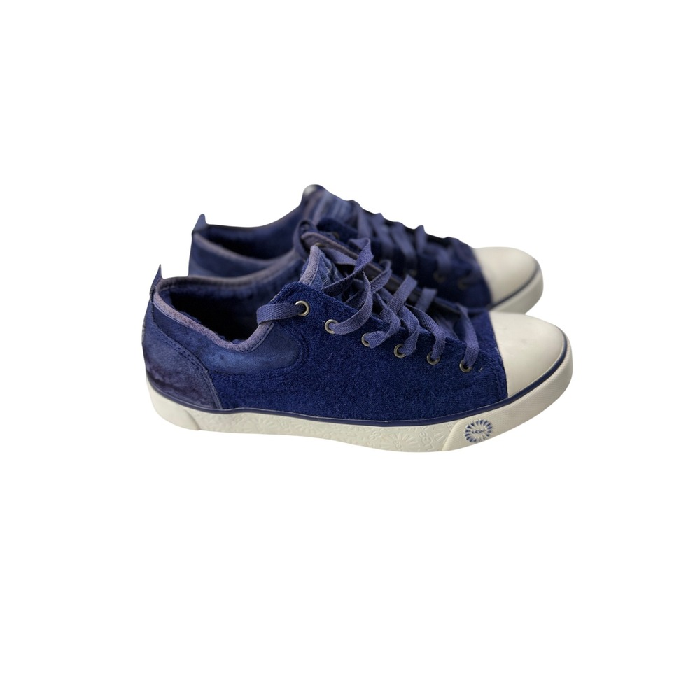 UGG Australia Evera Womens 10 Blue Suede Lace Up Sneakers 1885 Deep Cobalt